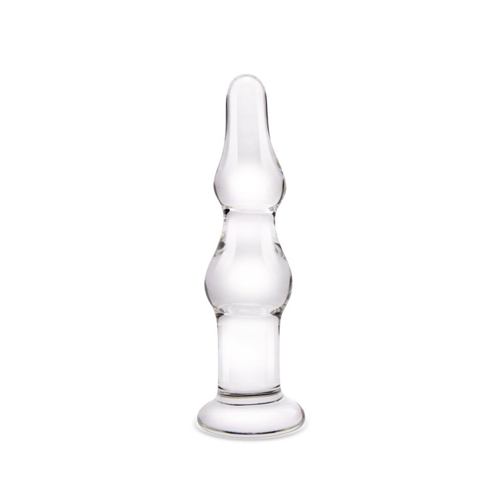 6.5” Beaded Glass Butt Plug