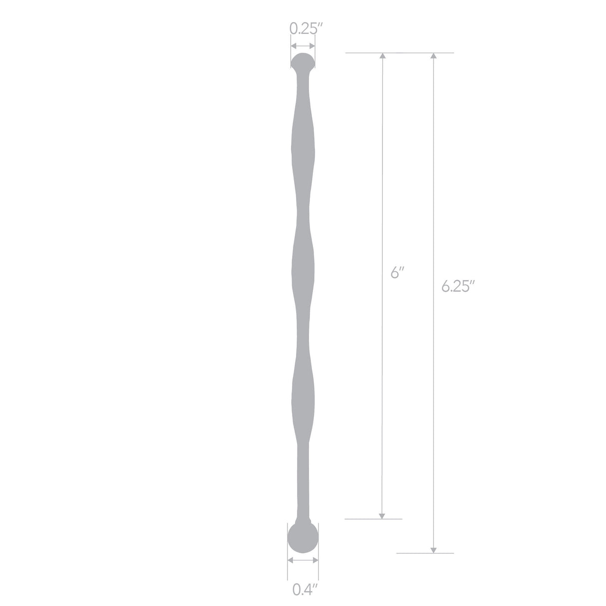 6" Stainless Steel Wavy Urethral Sound