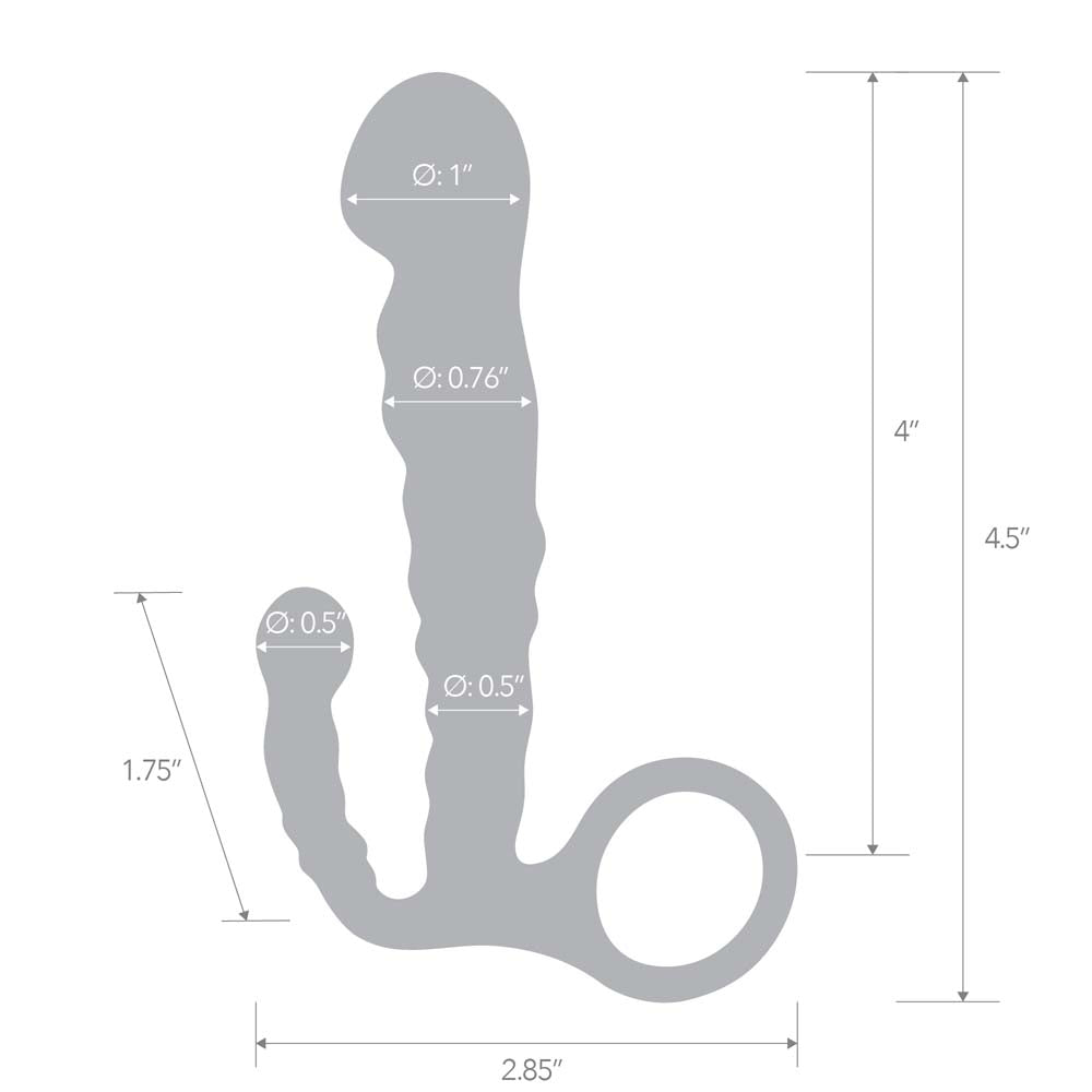 Size and measurements of the Blue Line 4.5" Beginners Prostate Massager