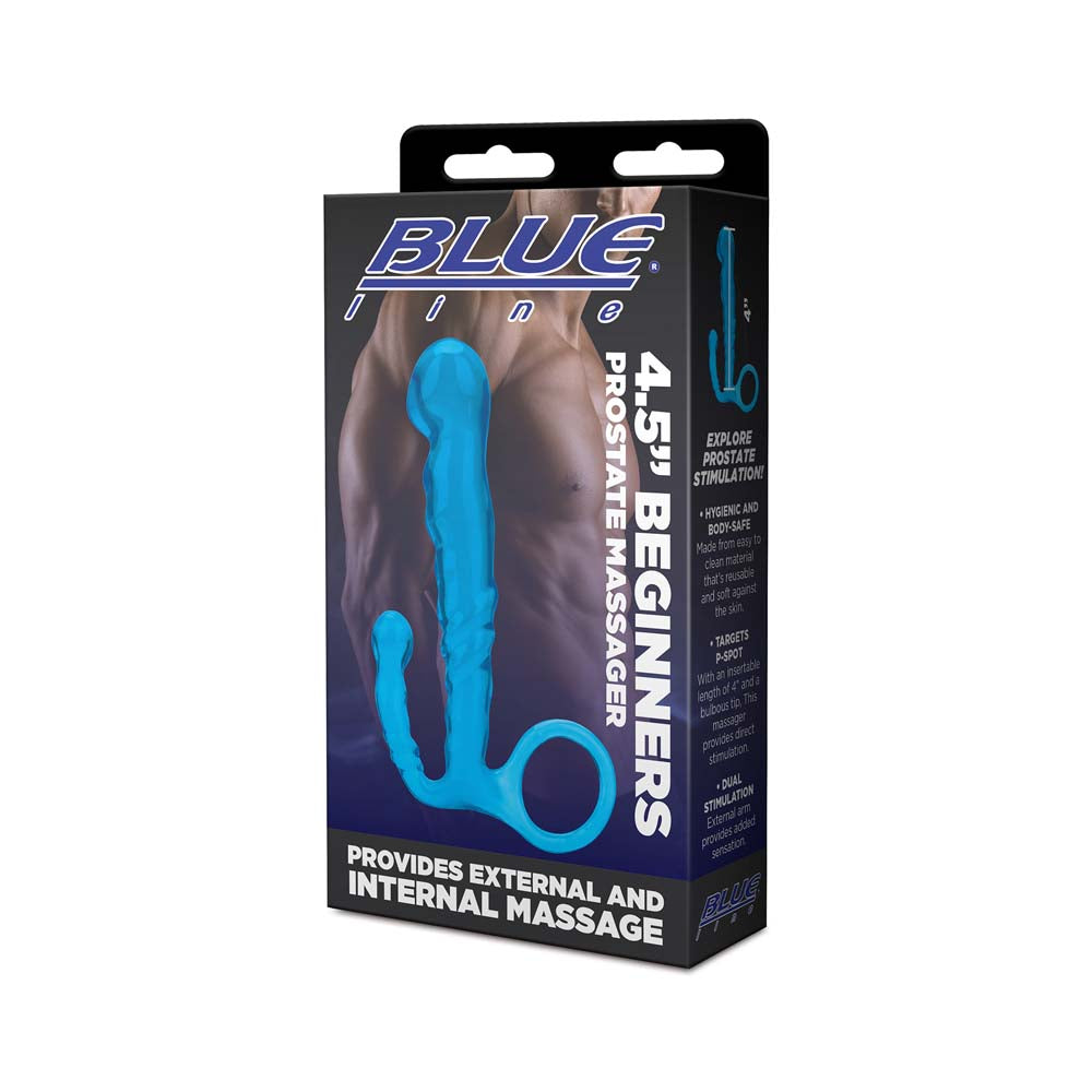 Packaging of the Blue Line 4.5" Beginners Prostate Massager