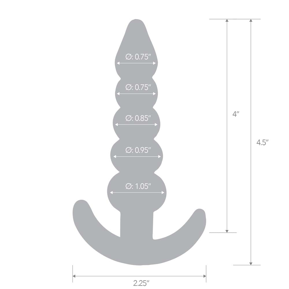 Size and measurements of the Blue Line 4.5" Medium Beaded Plug