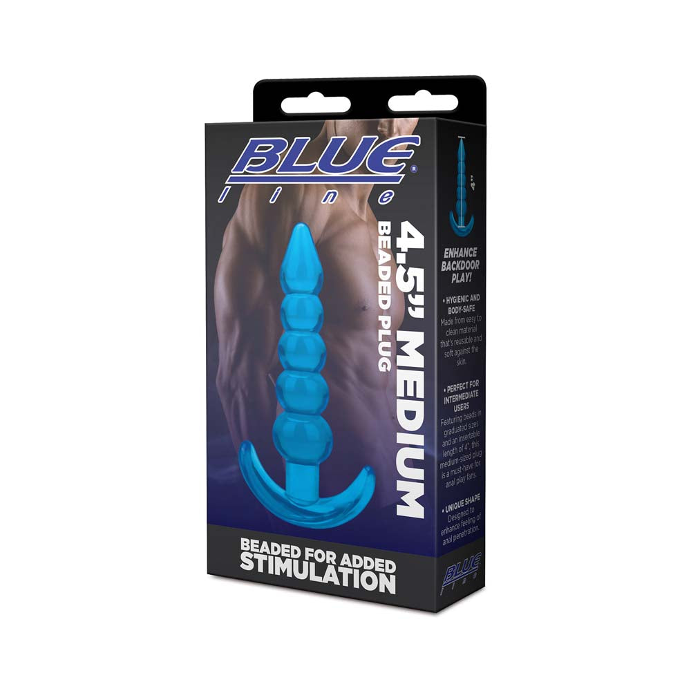 Packaging of the Blue Line 4.5" Medium Beaded Plug
