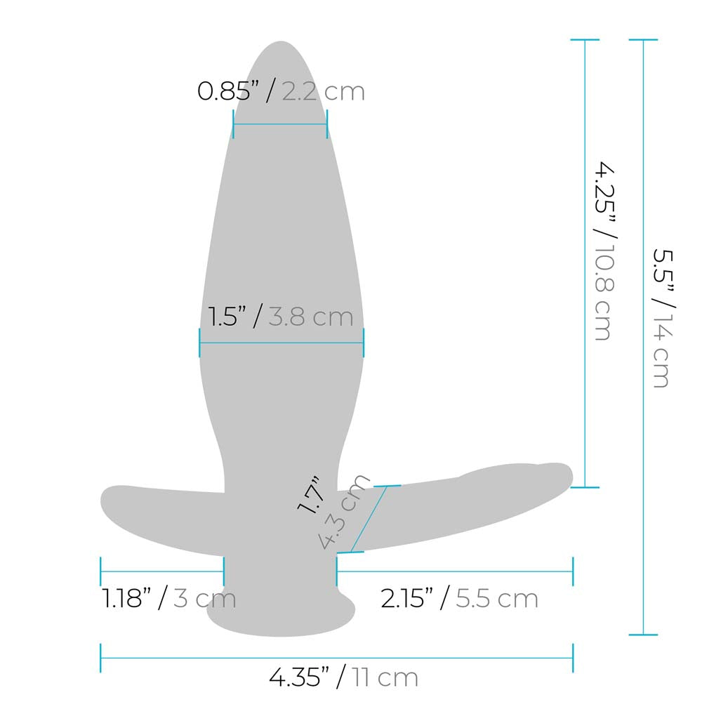Size and measurements of the Blue Line Impaler - Deep Drilling Remote Controlled Butt Plug