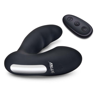 Bottom view of the Prober - Dual Vibrating Remote Controlled Prostate Stimulator and its remote control