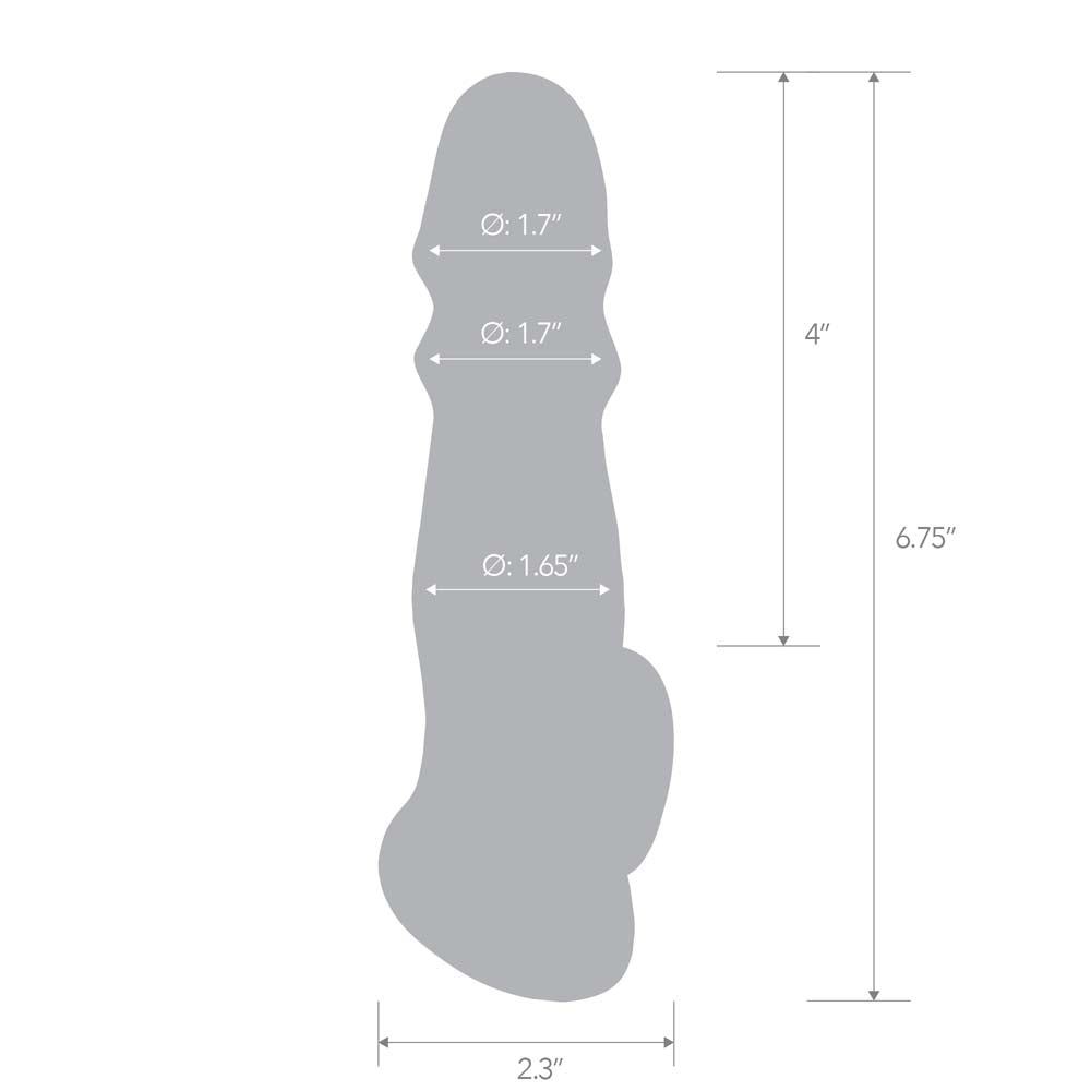 Size and measurements of the Blue Line 6.75" Girthy Penis Enhancing Sleeve Extension