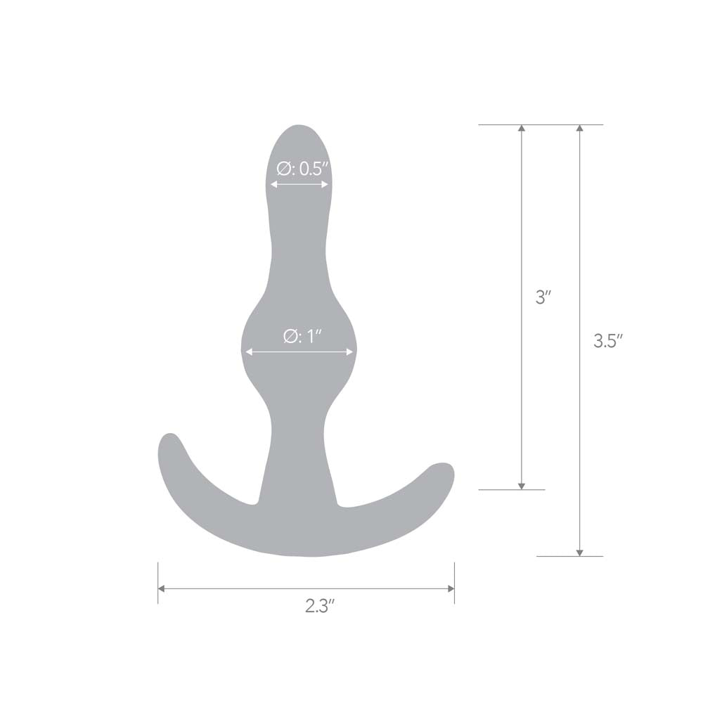 Size and measurements of the Blue Line 3.5" Tear Drop Butt Plug