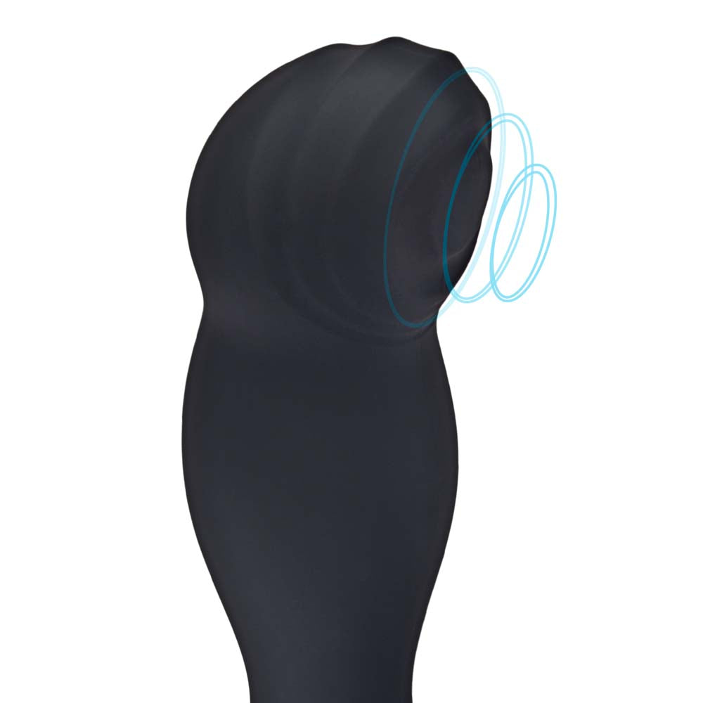 Diagram of the vibrating location at the tip of the Blue Line Thumper - Prostate Flicking Remote Controlled Stimulator