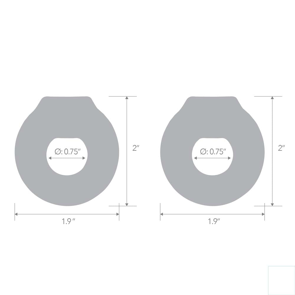Size and measurements of the Blue Line 2-Pack Ultra-Stretch Stamina Endurance Ring