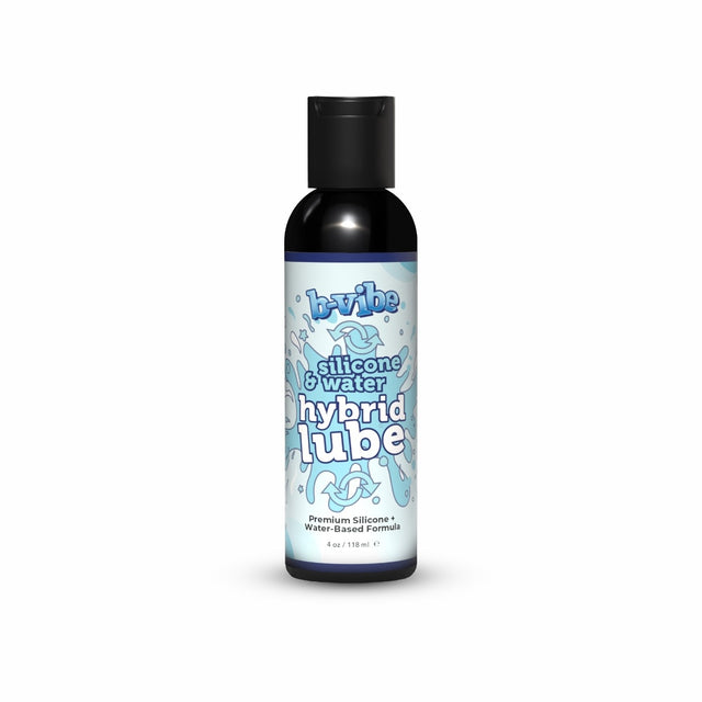 Bottle of B-Vibe silicone and water hybrid lubricant on a white background