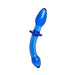 Gläs 7" Blue Glass Double Ended Butt Plug and Anal Slider