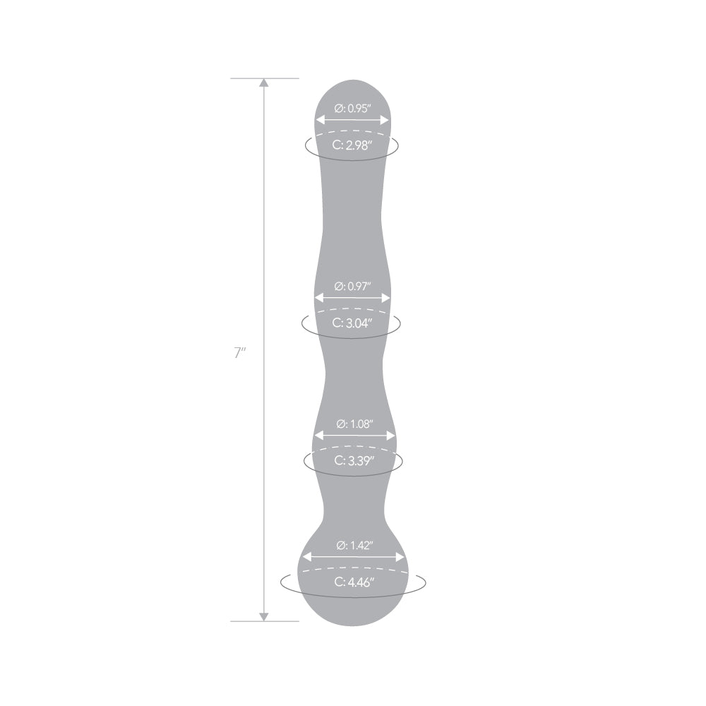Gläs 7" Red Wave Double Ended Glass Dildo