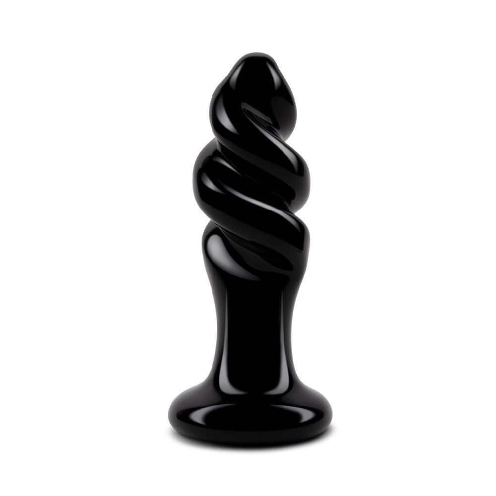 4” Black Swirly Butt Plug