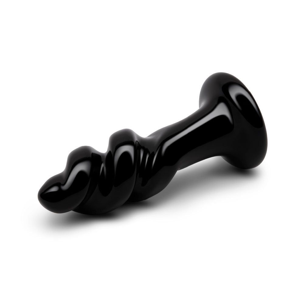 4” Black Swirly Butt Plug