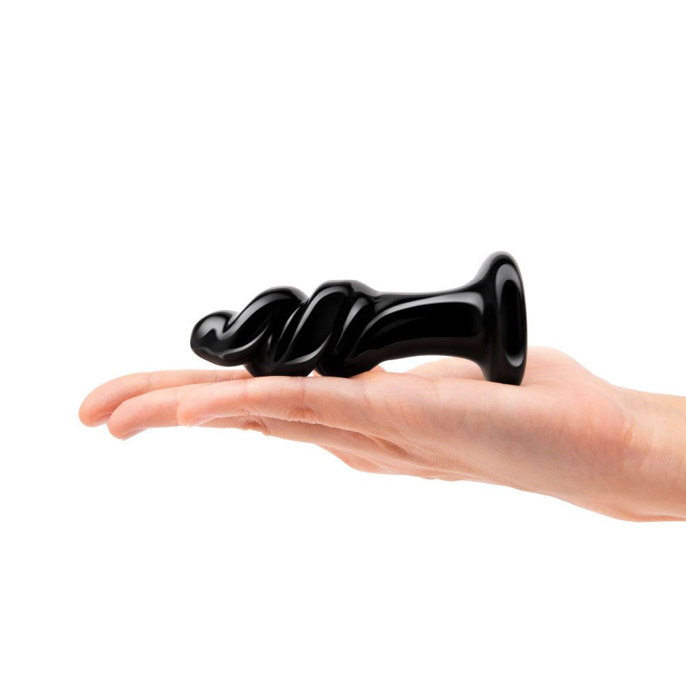 4” Black Swirly Butt Plug