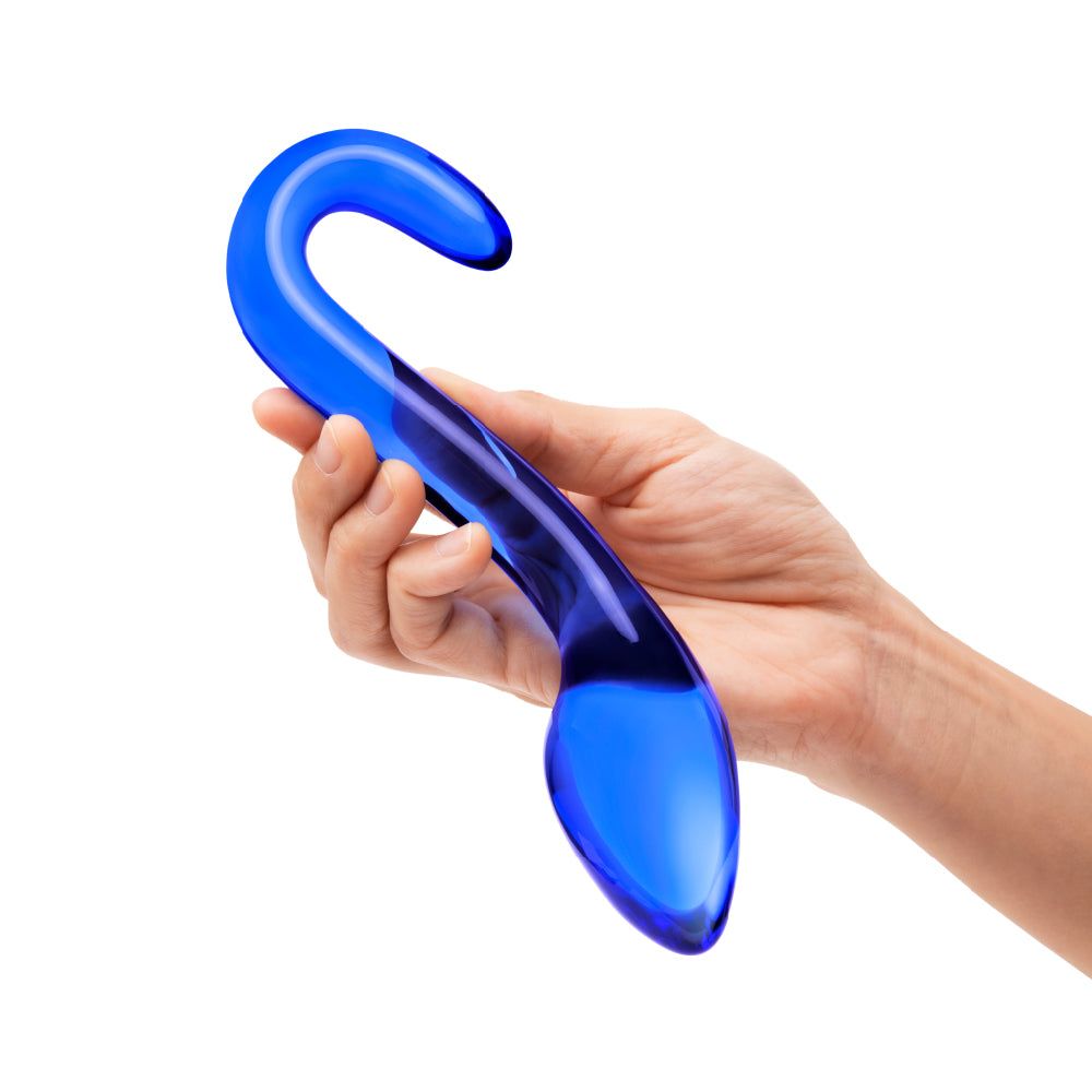 7.5” Blue G-Spot Glass Dildo