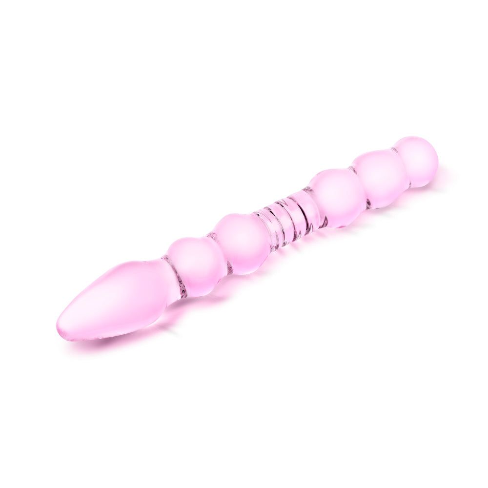 8" Pink Double Ended Beaded Dildo