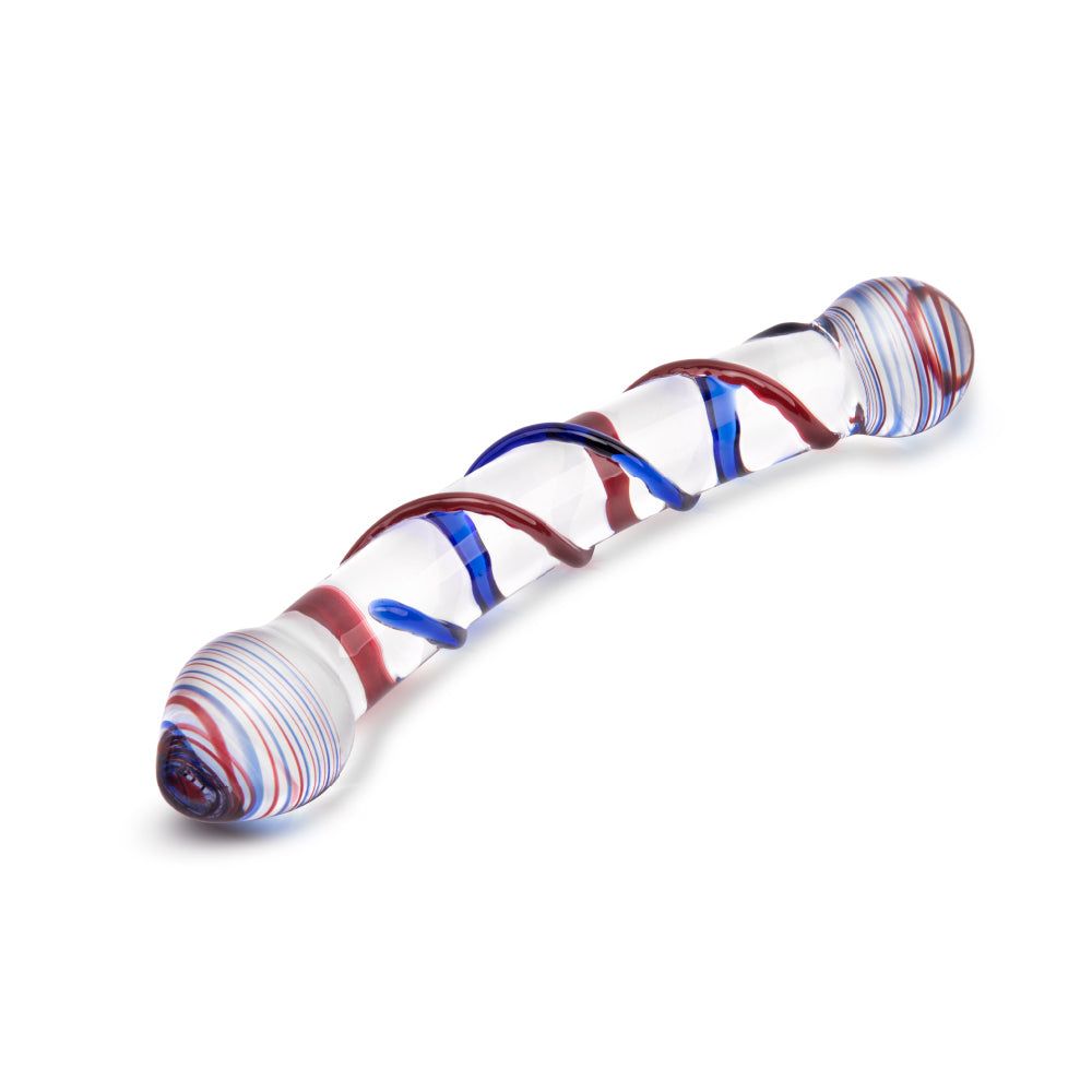 7.5” Double Ended Swirl Glass Dildo