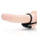 Dildo wearing the Mojo Apeiros vibrating cock and testicles ring