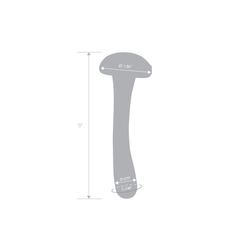 Gläs 5.25" Mushroom Dildo measurements