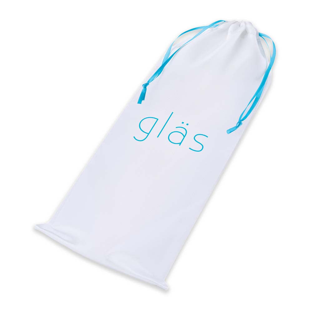 Storage bag included as part of the Gläs 9.5" Double Play Dual-Ended Dildo