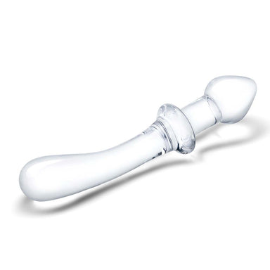 Horizontal view of the Gläs 9" Classic Curved Dual-Ended Dildo