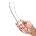 Model holding the Gläs 9" Classic Curved Dual-Ended Dildo