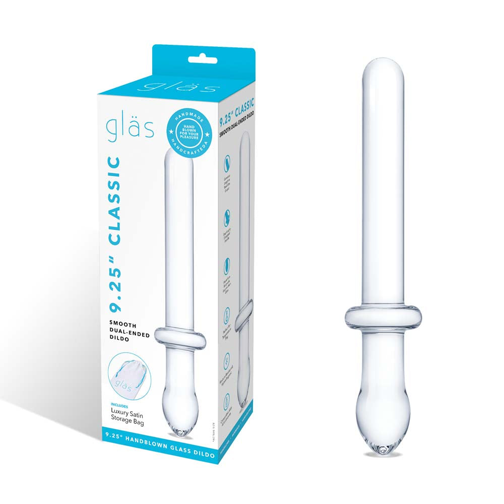 Packaging of the Gläs 9.25" Classic Smooth Dual-Ended Dildo