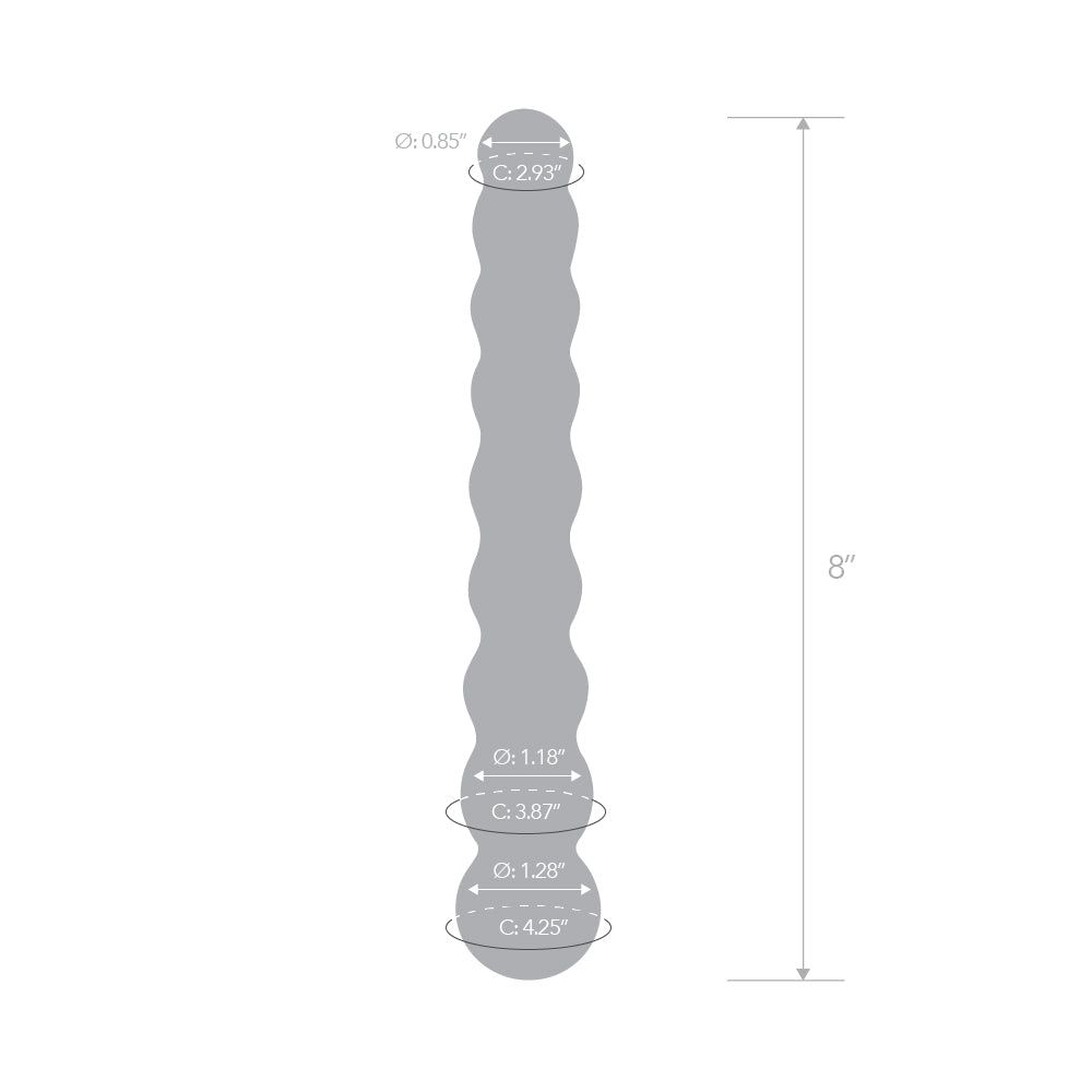 8” Beaded Clear Dildo