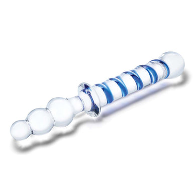 Horizontal view of the Gläs 10" Twister Dual-Ended Dildo