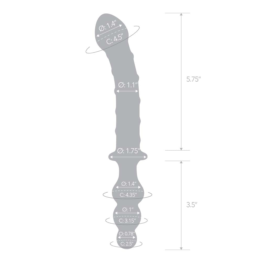 Size and measurements of the Gläs 10" Twister Dual-Ended Dildo