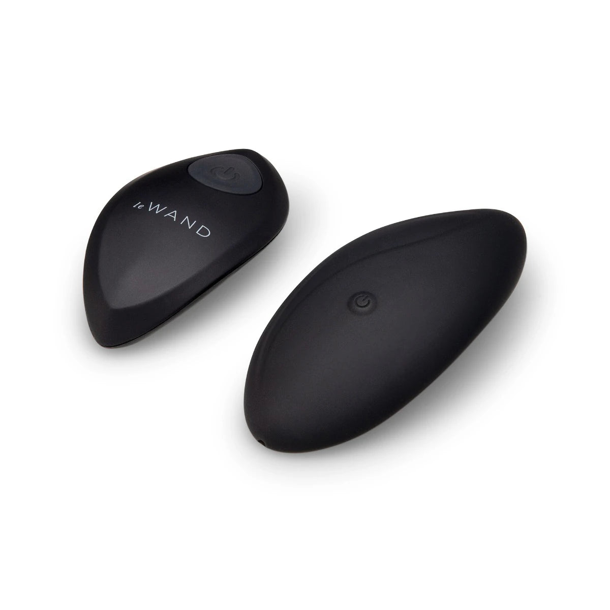 Black wearable panty vibrator with "Le Wand" branding paired with its matching handheld remote control.
