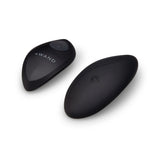 Black wearable panty vibrator with "Le Wand" branding paired with its matching handheld remote control.
