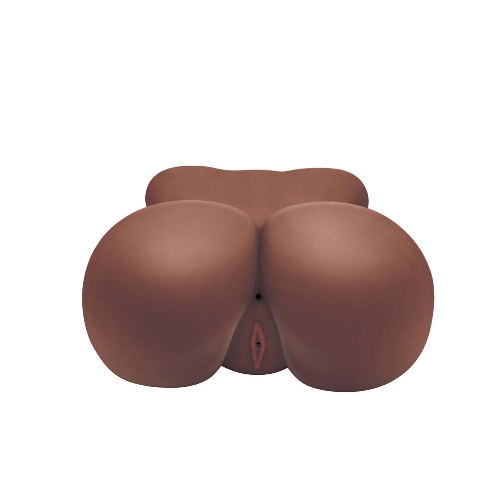 Bottom back view of the Luvdollz Remote Control Fuck Buddy in mocha color