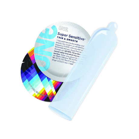 ONE Super Sensitive Thin & Smooth 12 Count Lubricated Latex Condoms