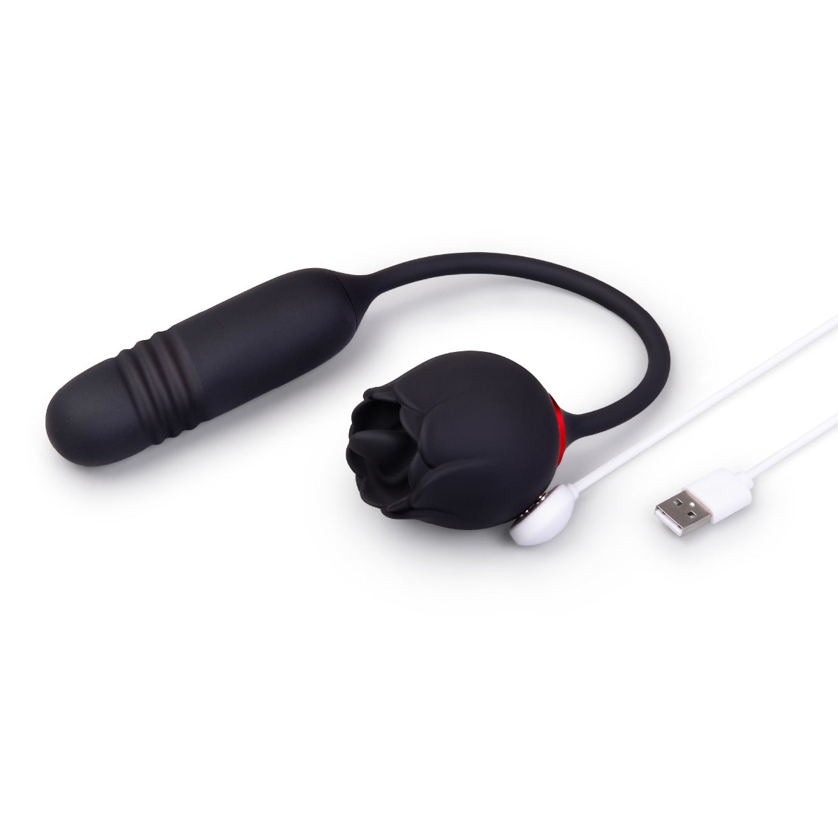 The Lick & Thrust Rose Rechargeable Licking, Vibrating & Thrusting Vibe