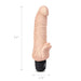 Size and measurements of the Powercocks 7" Realistic Vibrator With Clitoral Stimulator in Nude color
