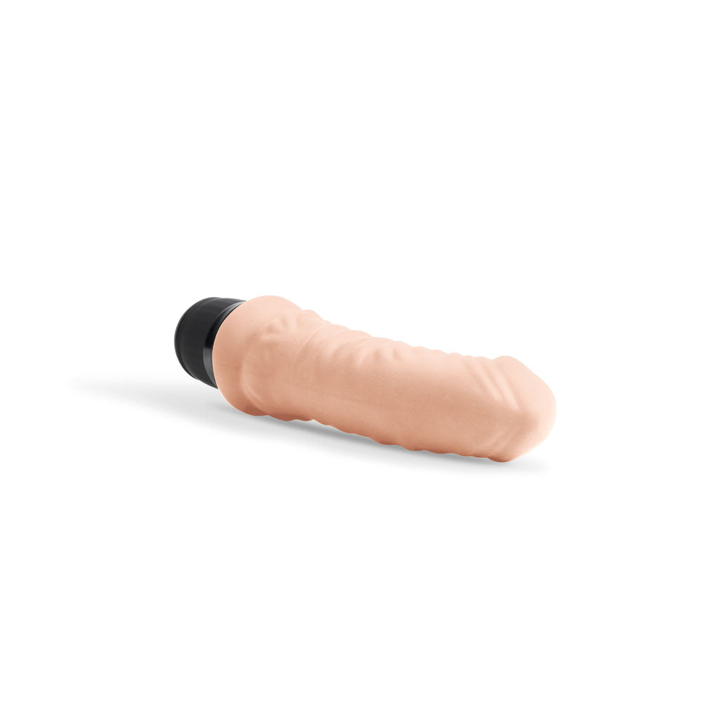 Horizontal back view of the Powercocks 6" Realistic Vibrator in Nude color