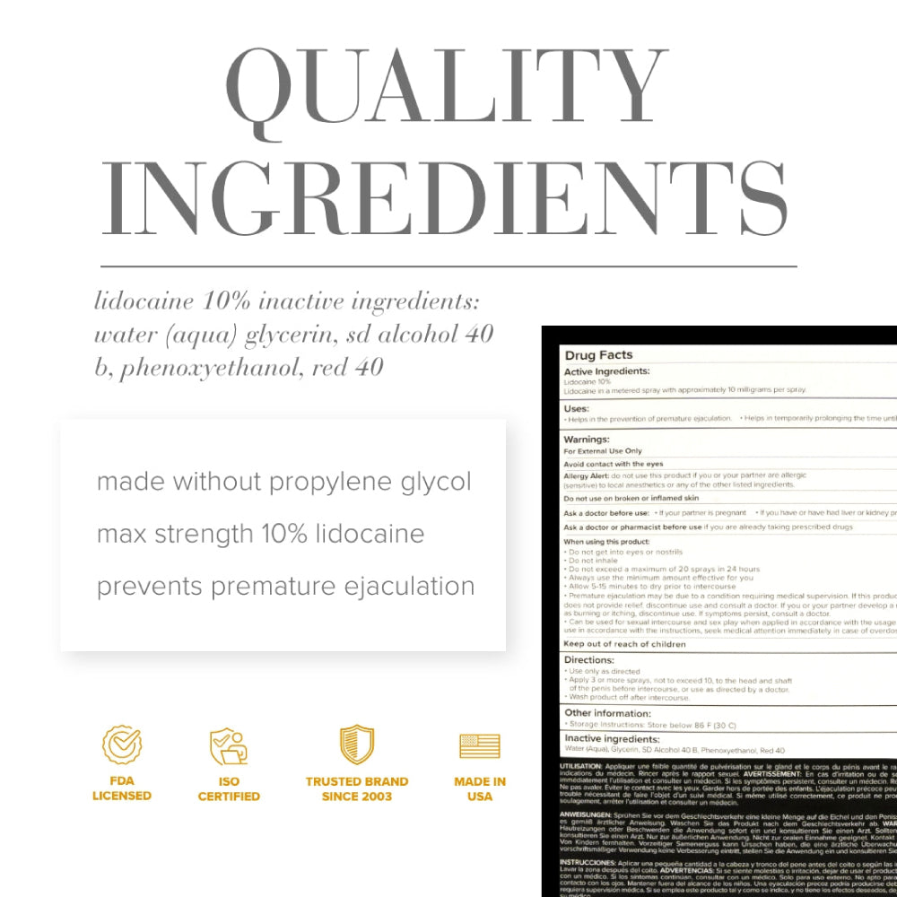 System JO Prolonger Lidocaine Ejaculation Delay Desensitizing Spray 2 Fl.Oz. (60 ML)