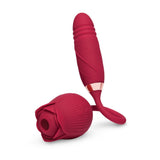 The Suck & Thrust Rose Rechargeable Suction & Thrusting Vibe