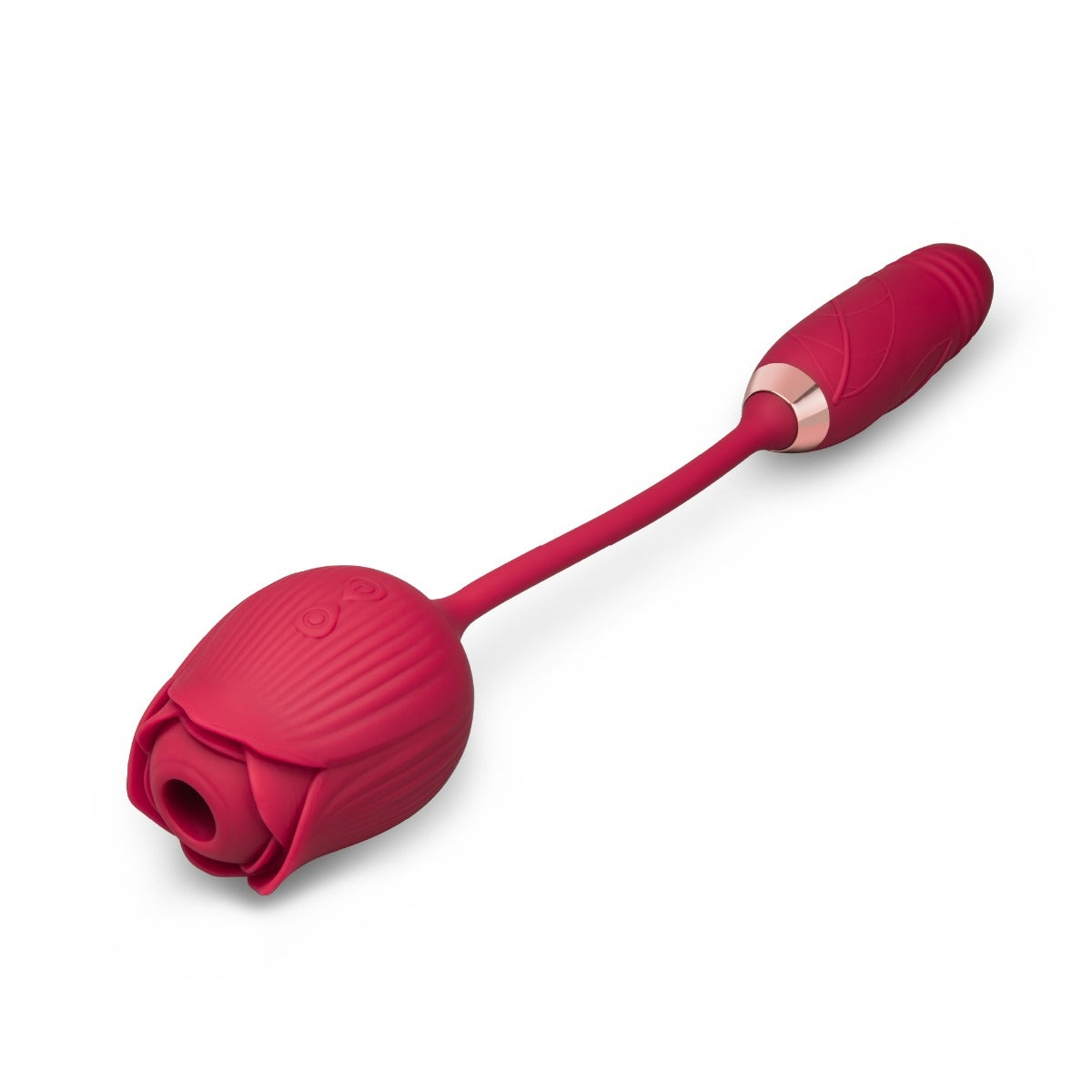 The Suck & Thrust Rose Rechargeable Suction & Thrusting Vibe