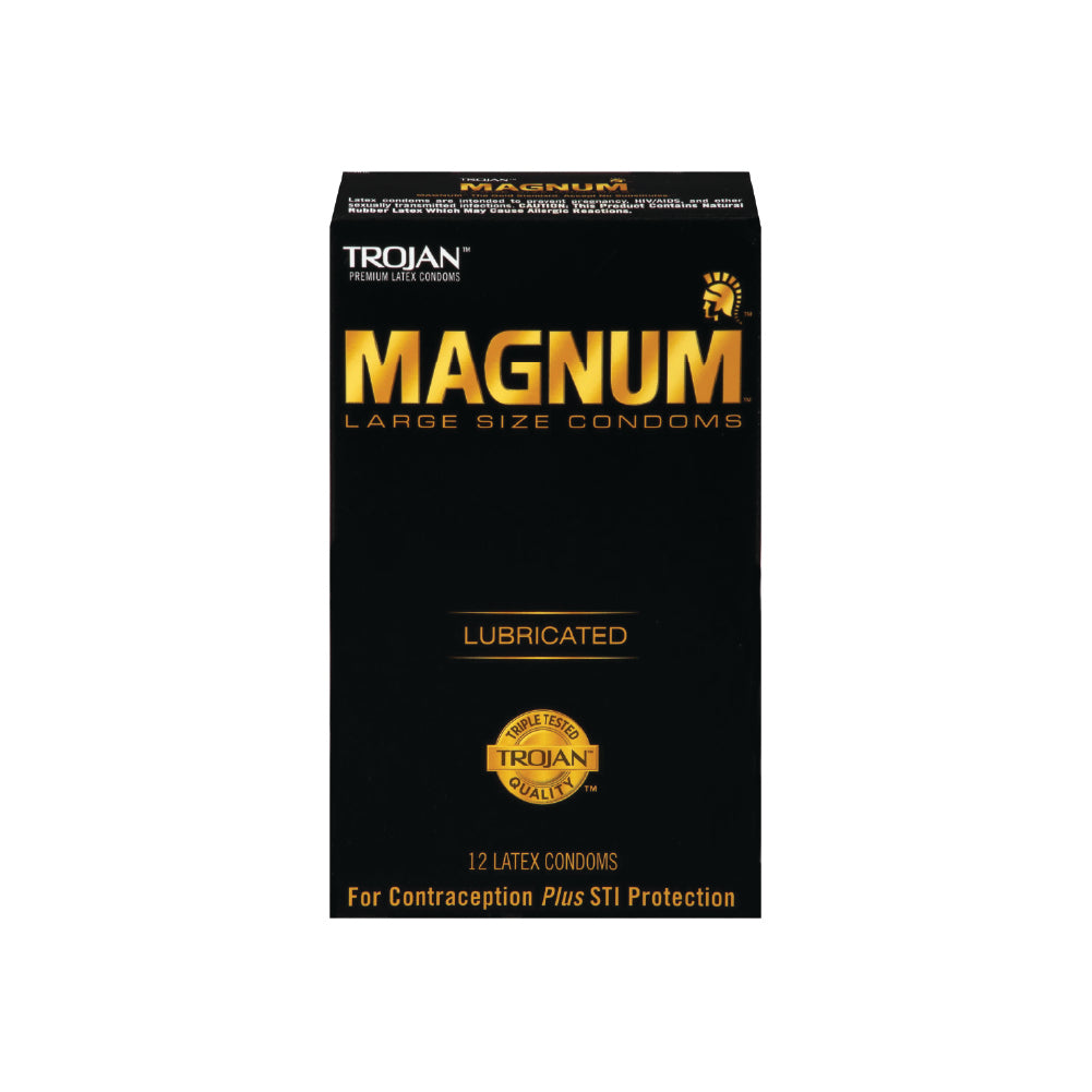 Trojan Magnum Large Size 12 Count Lubricated Latex Condoms