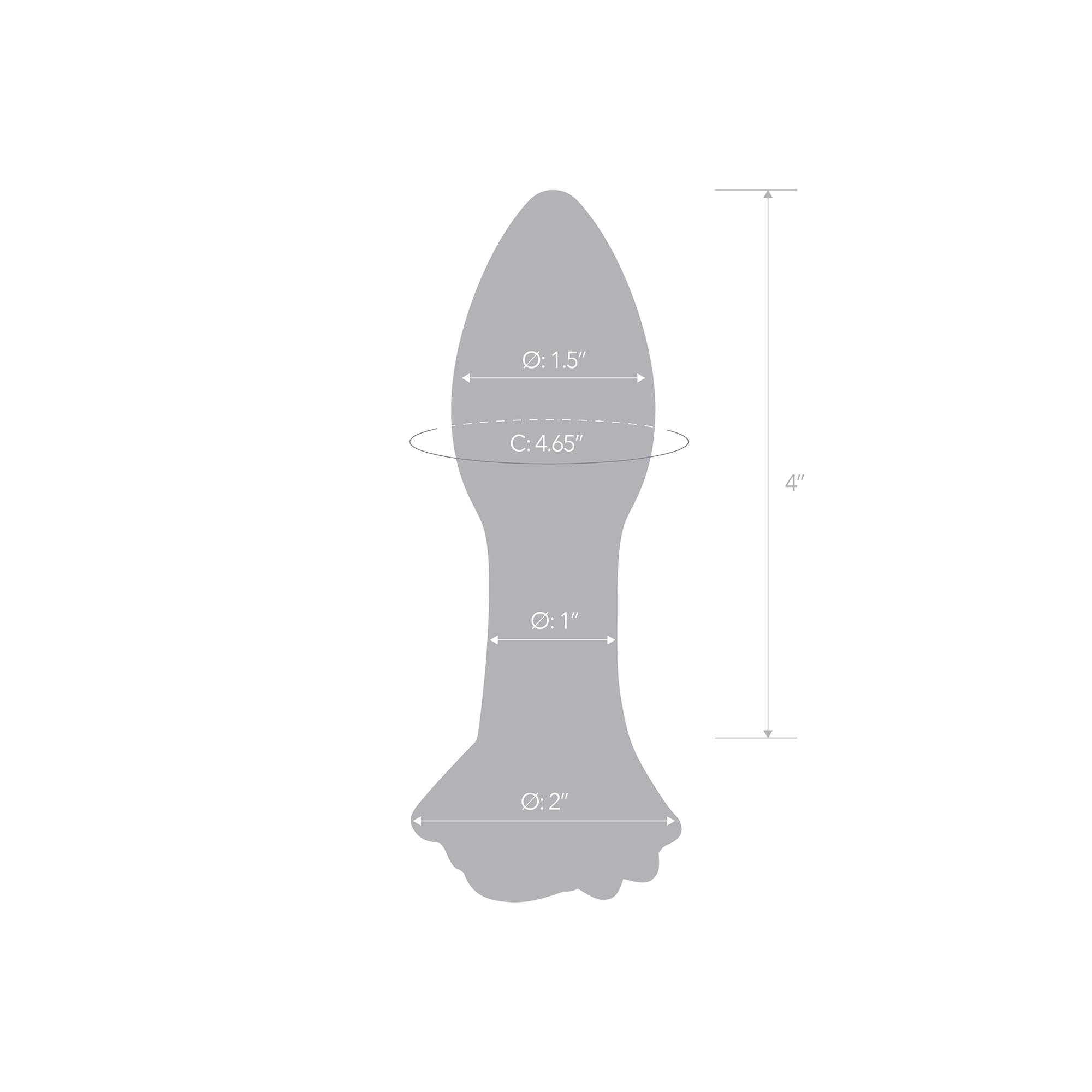 Specifications of the 5 inch Rosebud Glass Butt Plug