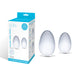 Packaging of the Glass Yoni Eggs Kegel Training Set (2 Pieces)
