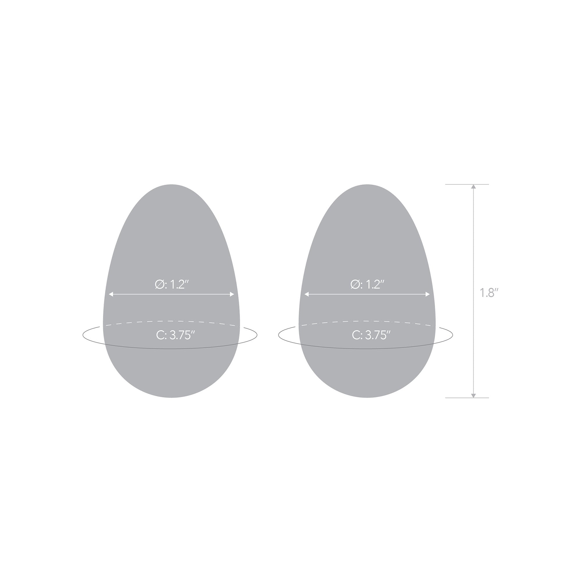 Specifications of the Glass Yoni Eggs Kegel Training Set (2 Pieces)