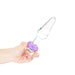 The Gläs Diamond Lotus Arctic Violet Clear Glass Butt Plug at glastoy.com
