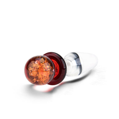 The Gläs Elemental Fire Artisanal Red Clear Glass Butt Plug at glastoy.com