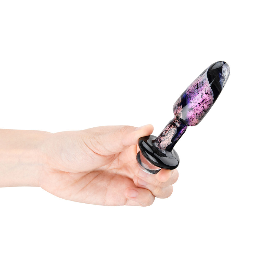 The Gläs Neptune Royal Purple Glass Butt Plug from the Gläs Artisanal Collection at glastoy.com 