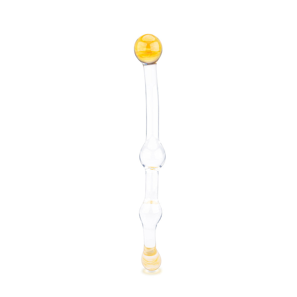 The Gläs Lemon Glass Wand Double Dildo and Anal Toy at glastoy.com 