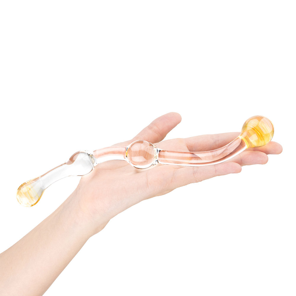 The Gläs Lemon Glass Wand Double Dildo and Anal Toy at glastoy.com 