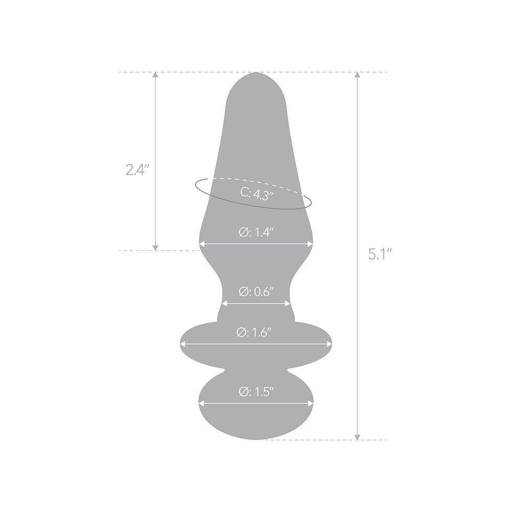 Specifications of The Gläs Lollipop Butterscotch Brown Glass Butt Plug at glastoy.com